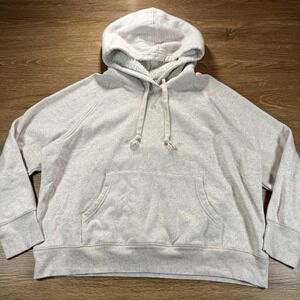 Old Navy Women's XL Sherpa Lined Hoodie Oatmeal Heather Fleece Pullov